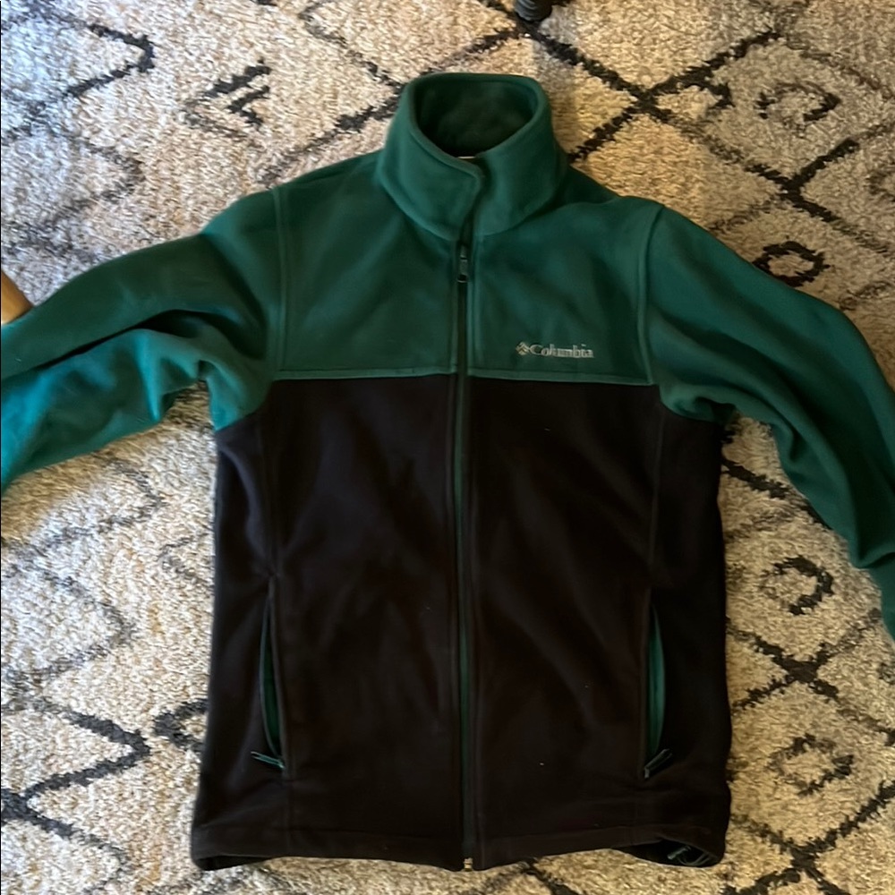 Columbia Green and Black Fleece e Jacket